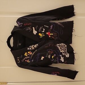 Distressed Embroidered Jacket